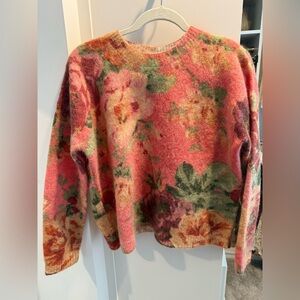 NEW Sézane Floral Pink Sweater